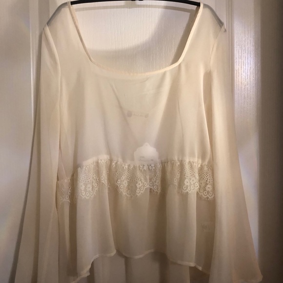Cream Ruffle Blouse - Picture 2 of 6